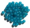 50 6mm Coated Translucent Dark Aqua Round Glass Beads